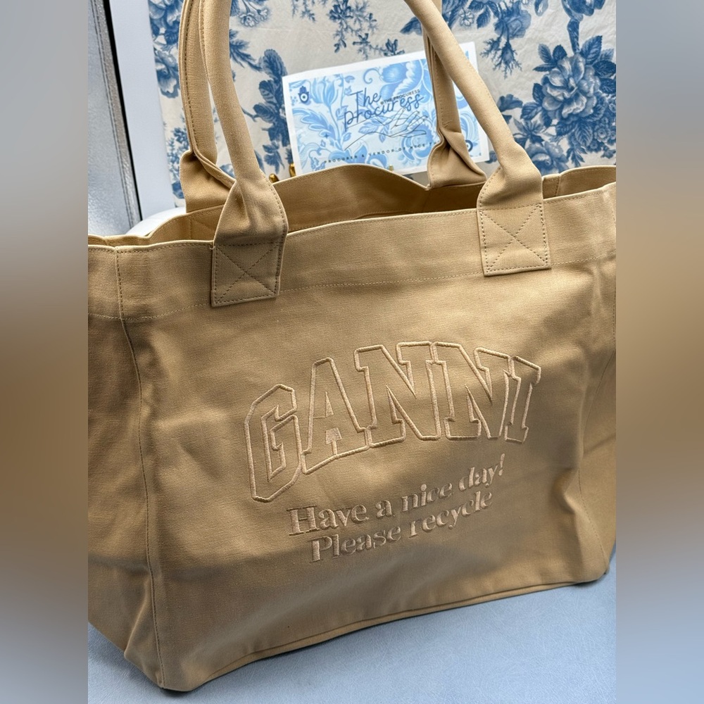 🆕 GANNI 🧿 NWOT Oversized XXL Canvas Tote Bag - Picture 4 of 12